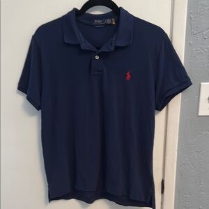 Polo by Ralph Lauren Womens Navy Blue Polo Shirt.   Size L.  Classic Fit.